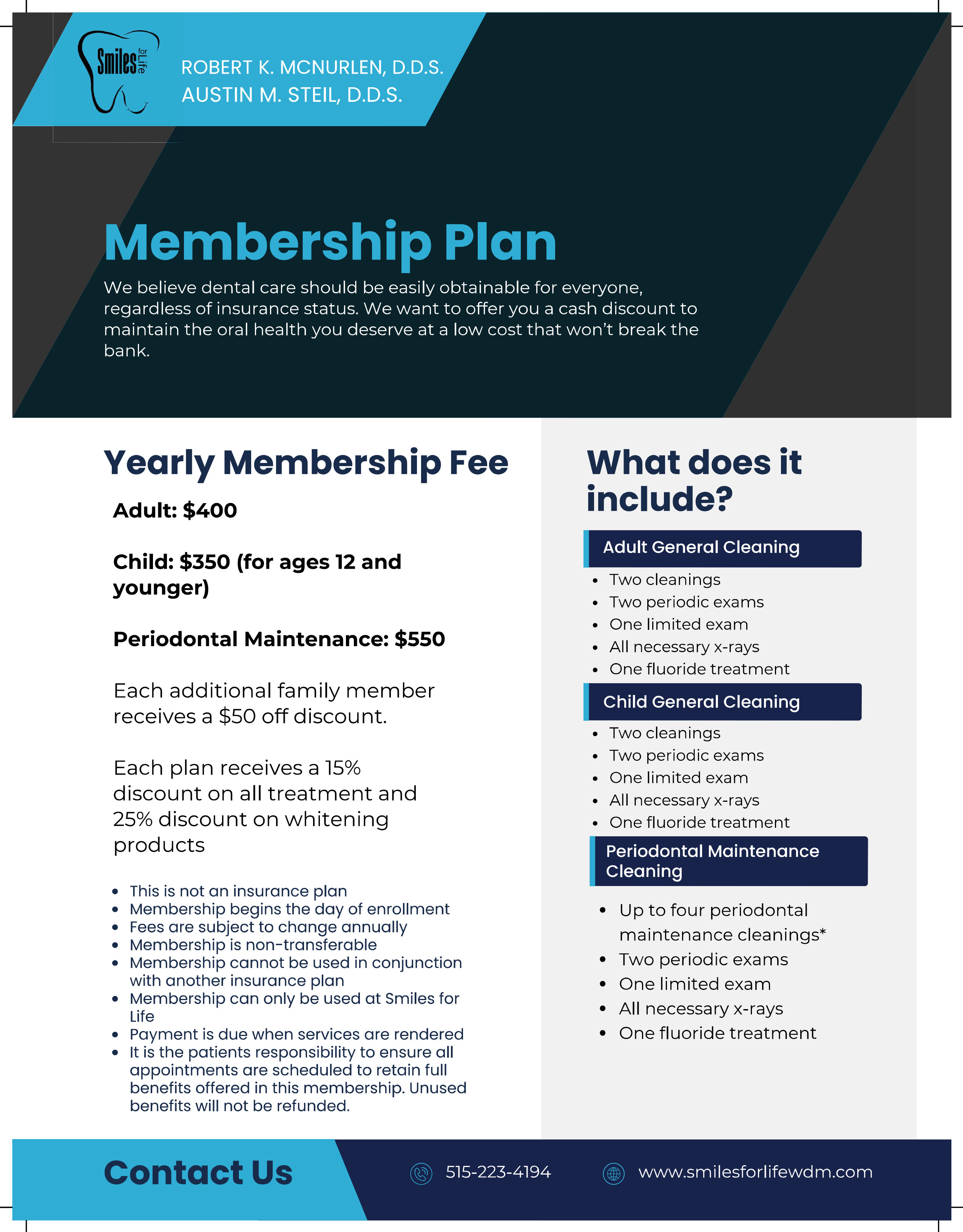 Smiles for Life | Oral Exams, Fluoride Treatment and Inlays & Onlays
